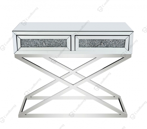 Stainless Steel Crushed Diamond Console Table