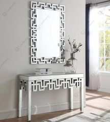 Silver Mirrored Console Table with Mirror Set