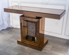 Crushed Diamond Console Table - Gold