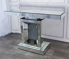 Crushed Diamond Console Table - Silver