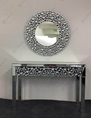 Crystal Console Table with Wall Mirror Set