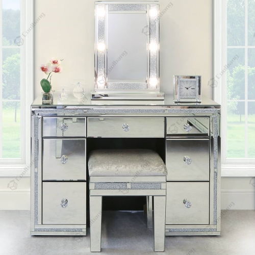 Crushed Diamond Dressing Table with LED Mirror