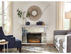 Living Room Funriture Crystal Mirrored Fireplace-CBFK05