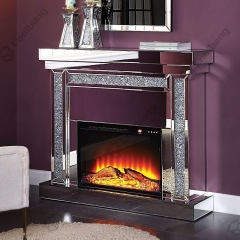 Modern Living Room Furniture Crushed diamond fireplace-CBFK01