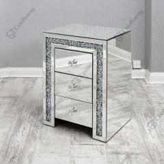 Luxury Style Crushed Diamond Bedside Table Nightstand