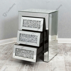 Luxury Style Crushed Diamond Bedside Table Nightstand