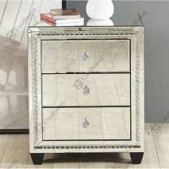 Luxury Style Crushed Diamond Bedside Table Nightstand