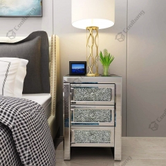 Luxury Style Crushed Diamond Bedside Table Nightstand