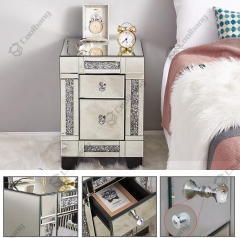 Luxury Style Crushed Diamond Bedside Table Nightstand