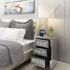 Luxury Style Crushed Diamond Bedside Table Nightstand