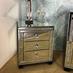 Luxury Style Crushed Diamond Bedside Table Nightstand