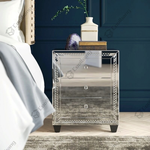 Luxury Style Crushed Diamond Bedside Table Nightstand