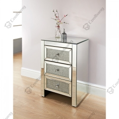 Luxury Style Crushed Diamond Bedside Table Nightstand