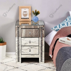 Luxury Style Crushed Diamond Bedside Table Nightstand