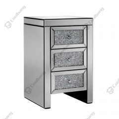 Luxury Style Crushed Diamond Bedside Table Nightstand