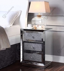 Luxury Style Crushed Diamond Bedside Table Nightstand