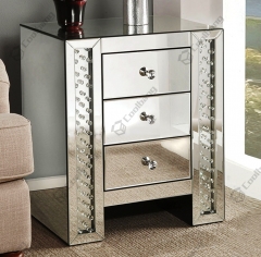 Luxury Style Crushed Diamond Bedside Table Nightstand