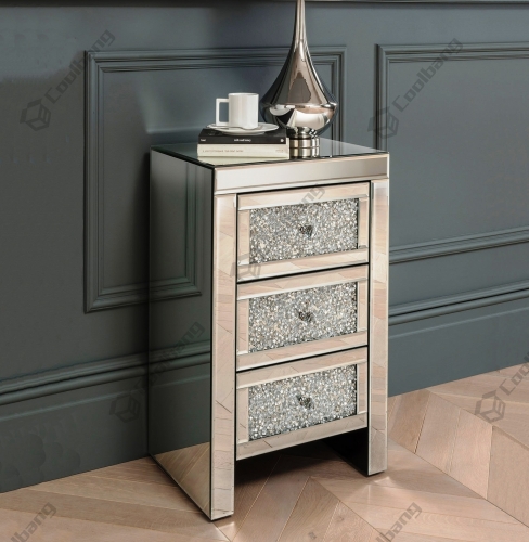 Luxury Style Crushed Diamond Bedside Table Nightstand