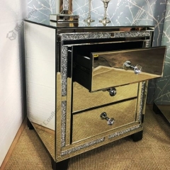 Luxury Style Crushed Diamond Bedside Table Nightstand