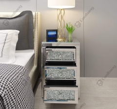 Luxury Style Crushed Diamond Bedside Table Nightstand