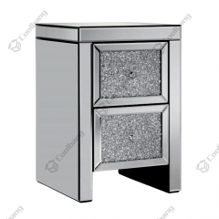 Luxury Style Crushed Diamond Bedside Table Nightstand