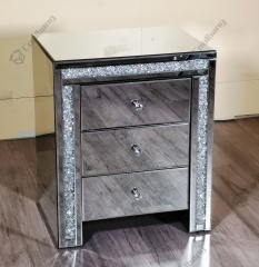 Luxury Style Crushed Diamond Bedside Table Nightstand