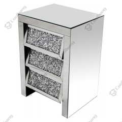 Luxury Style Crushed Diamond Bedside Table Nightstand