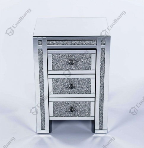 Luxury Style Crushed Diamond Bedside Table Nightstand