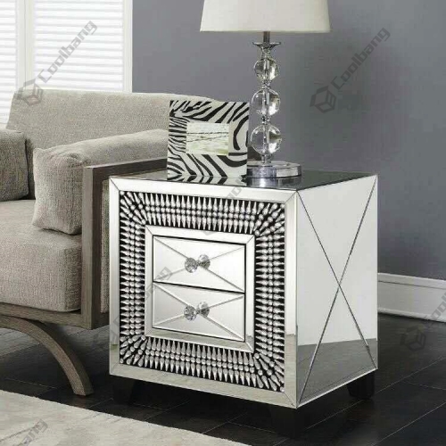 Luxury Style Crushed Diamond Bedside Table Nightstand