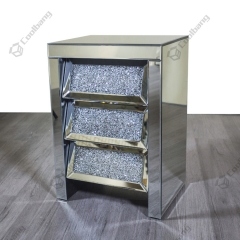 Luxury Style Crushed Diamond Bedside Table Nightstand