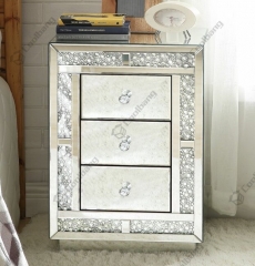 Luxury Style Crushed Diamond Bedside Table Nightstand