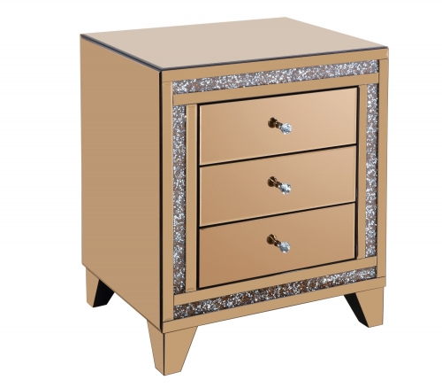 Luxury Style Crushed Diamond Bedside Table Nightstand