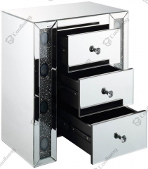 Luxury Style Crushed Diamond Bedside Table Nightstand