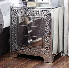 Luxury Style Crushed Diamond Bedside Table Nightstand