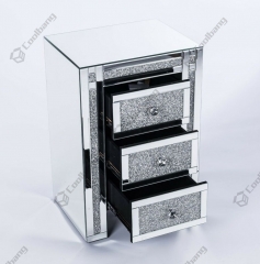 Luxury Style Crushed Diamond Bedside Table Nightstand