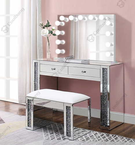 Modern Home Crushed Diamond Vanity Table Hollywood Dressing Table