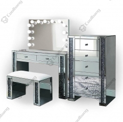 Modern Home Crushed Diamond Vanity Table Hollywood Dressing Table