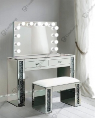 Modern Home Crushed Diamond Vanity Table Hollywood Dressing Table