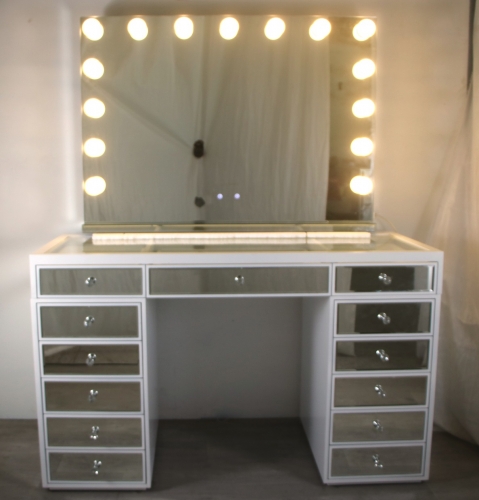 Modern Home Crushed Diamond Vanity Table Hollywood Dressing Table