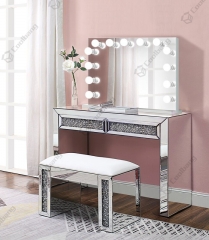 Modern Home Crushed Diamond Vanity Table Hollywood Dressing Table