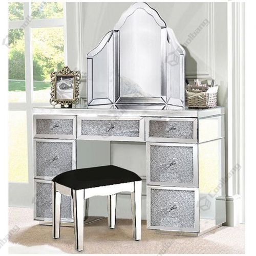 Modern Home Crushed Diamond Vanity Table Hollywood Dressing Table