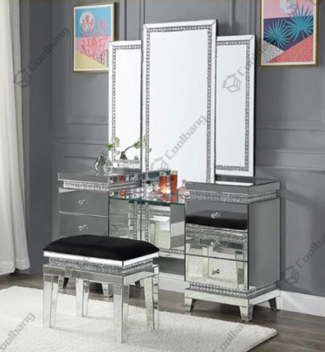 Modern Home Crushed Diamond Vanity Table Hollywood Dressing Table