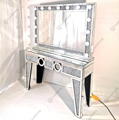 Modern Home Crushed Diamond Vanity Table Hollywood Dressing Table