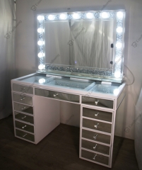 Modern Home Crushed Diamond Vanity Table Hollywood Dressing Table