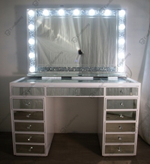 Modern Home Crushed Diamond Vanity Table Hollywood Dressing Table