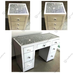 Modern Home Crushed Diamond Vanity Table Hollywood Dressing Table