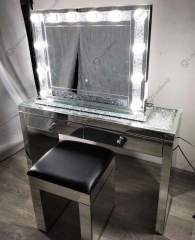 Modern Home Crushed Diamond Vanity Table Hollywood Dressing Table