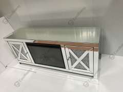 Crushed Diamond TV Stand with Electric Fireplace