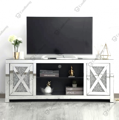 Living Room Crushed Diamond TV Unit Stand Table