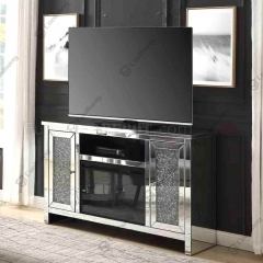 Living Room Crushed Diamond TV Stand with Fireplace